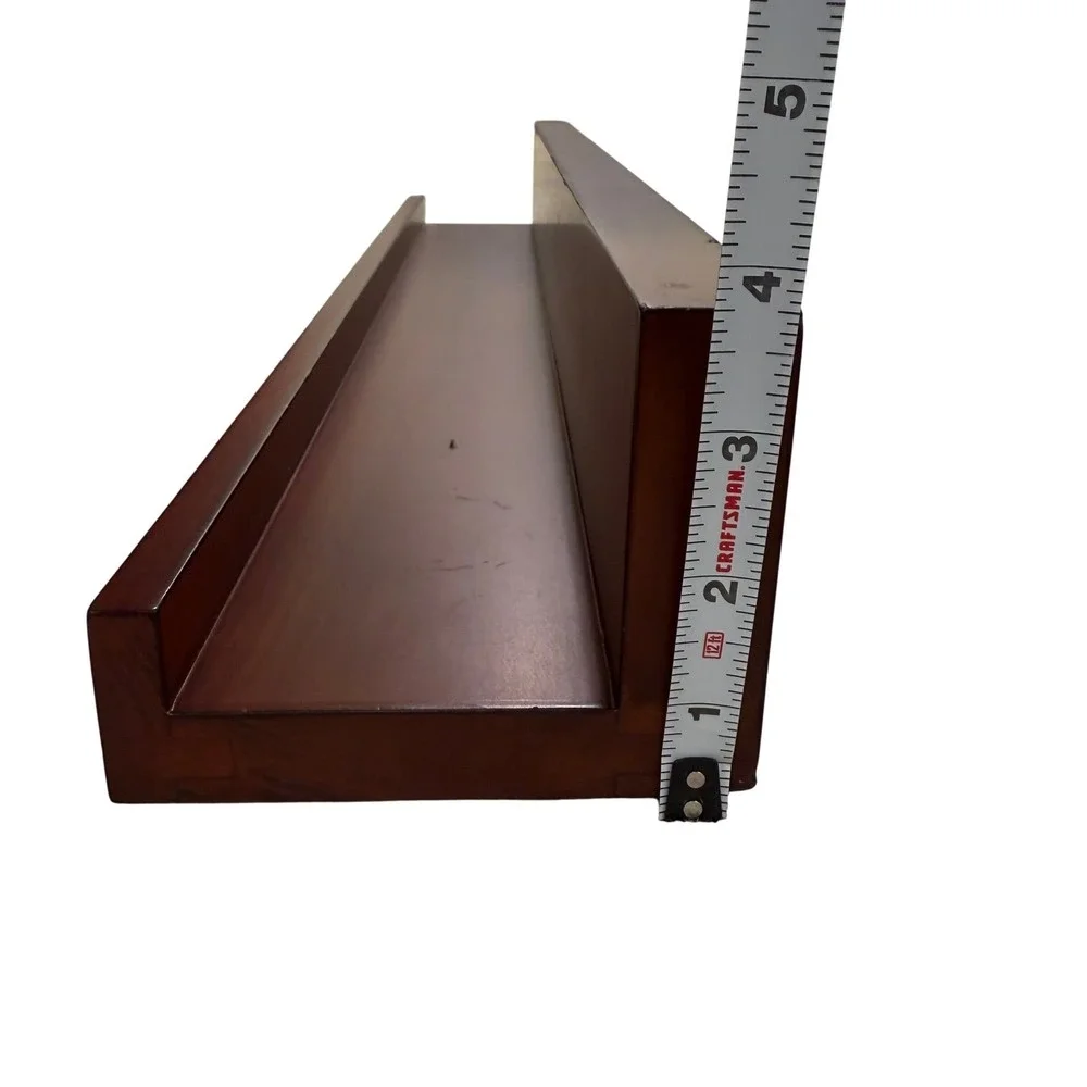 Pottery Barn Holman Picture Ledge Shelf 24in Alderwood Mahogany AS IS